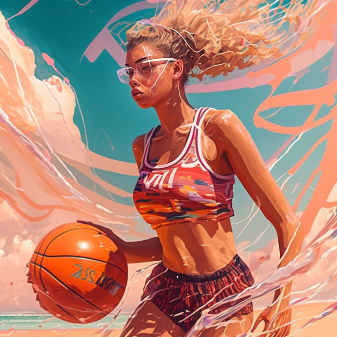 Midjourney Emoji - Woman Bouncing Ball