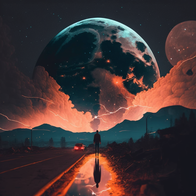 Midjourney Emoji - Bridge At Night Emoji - Moon Image