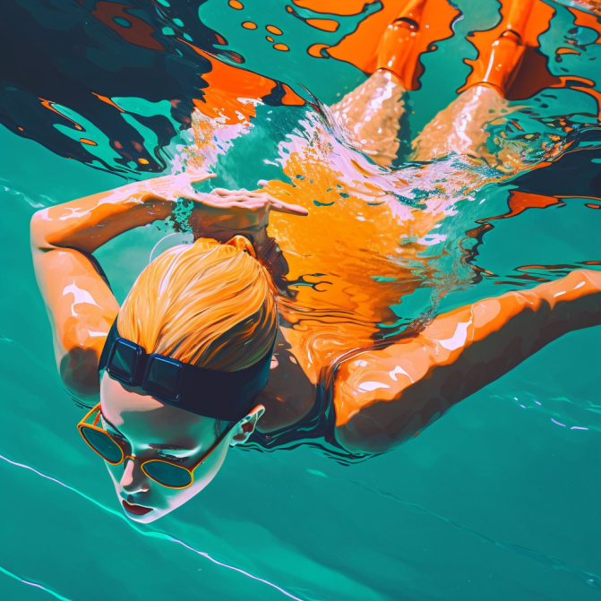 Midjourney Emoji - Woman Swimming