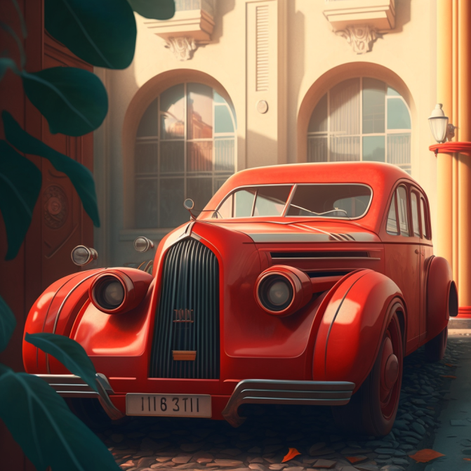 Midjourney Emoji - Red Car