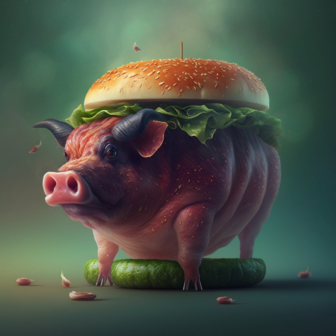 Midjourney Emoji - Bacon Emoji - Pig Image